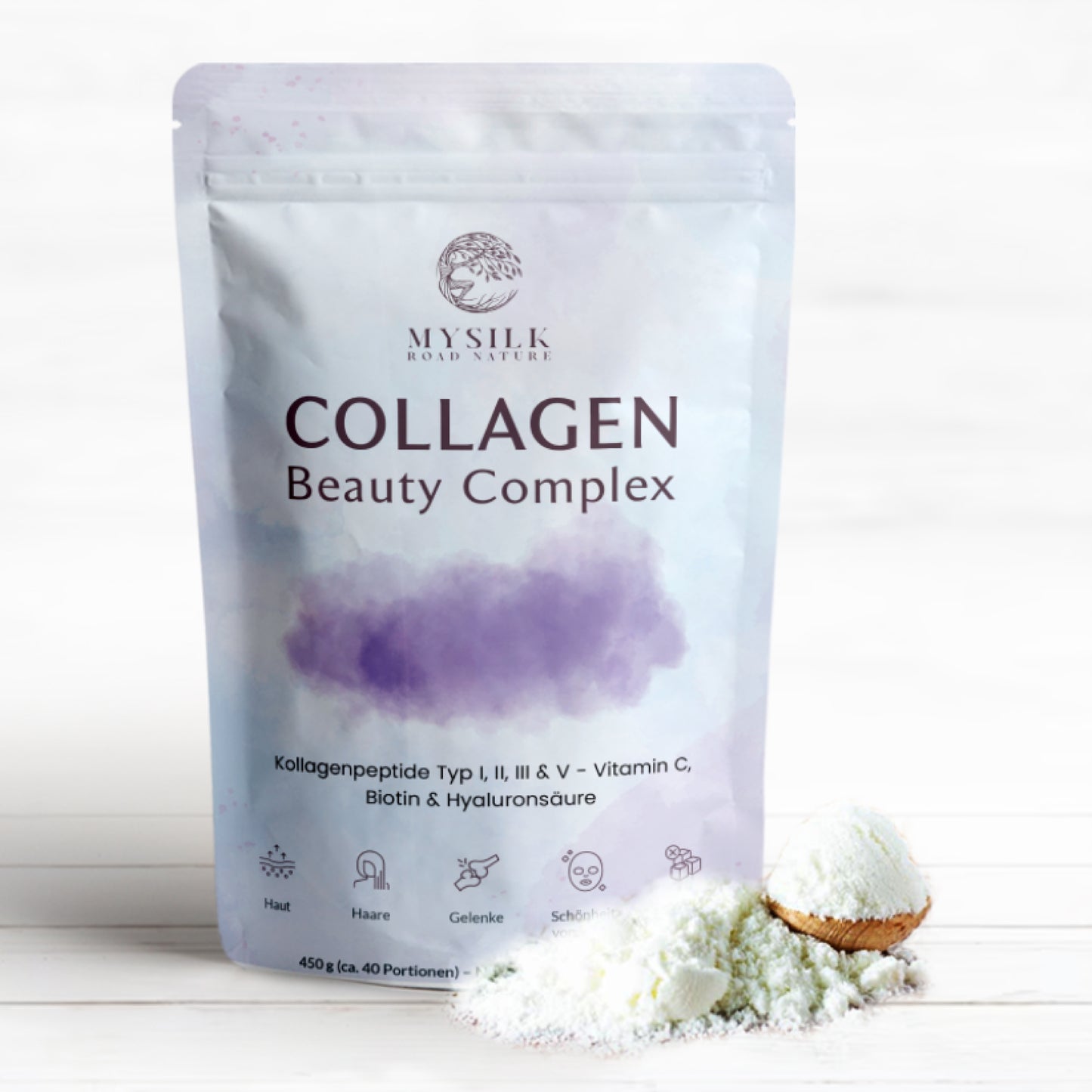Collagen Beauty Complex – Kollagenpeptide Typ I, II, III & V mit Vitamin C, Biotin & Hyaluronsäur