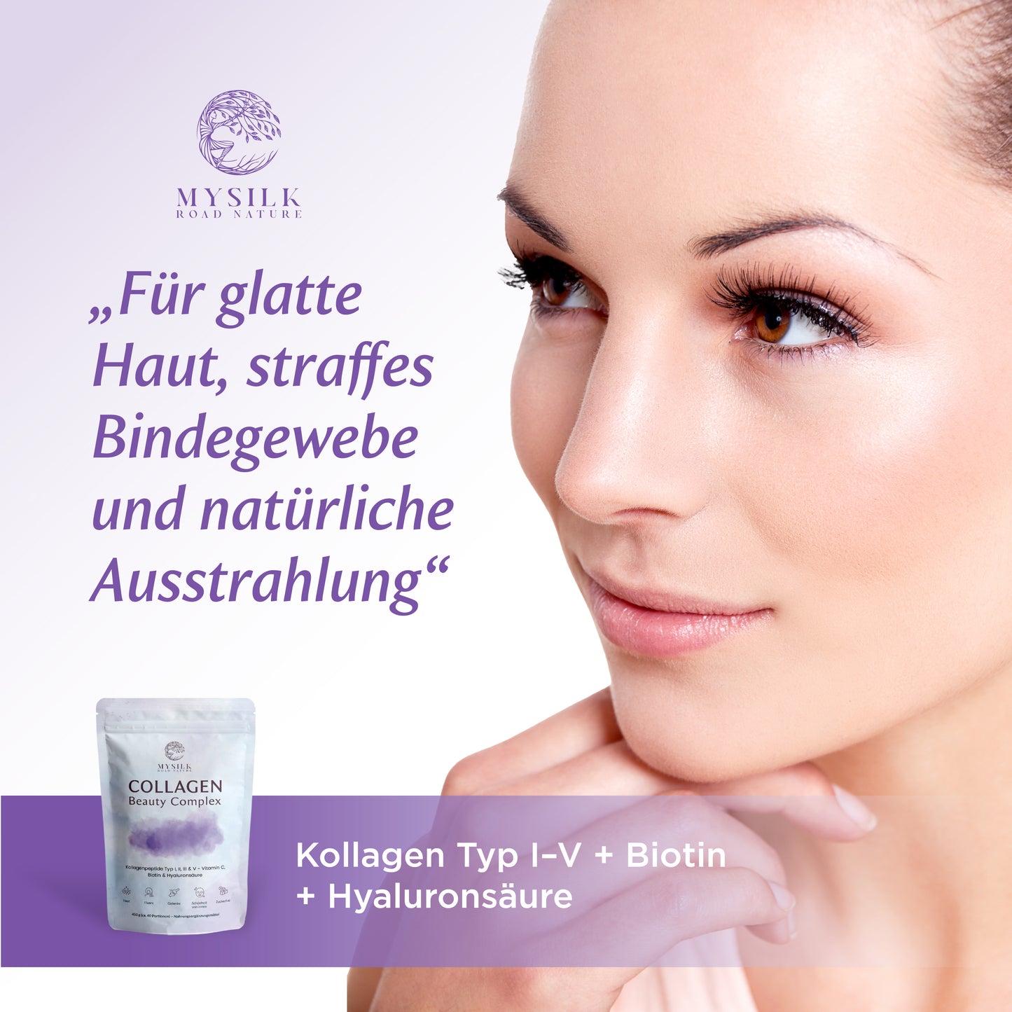 Collagen Beauty Complex – Kollagenpeptide Typ I, II, III & V mit Vitamin C, Biotin & Hyaluronsäur