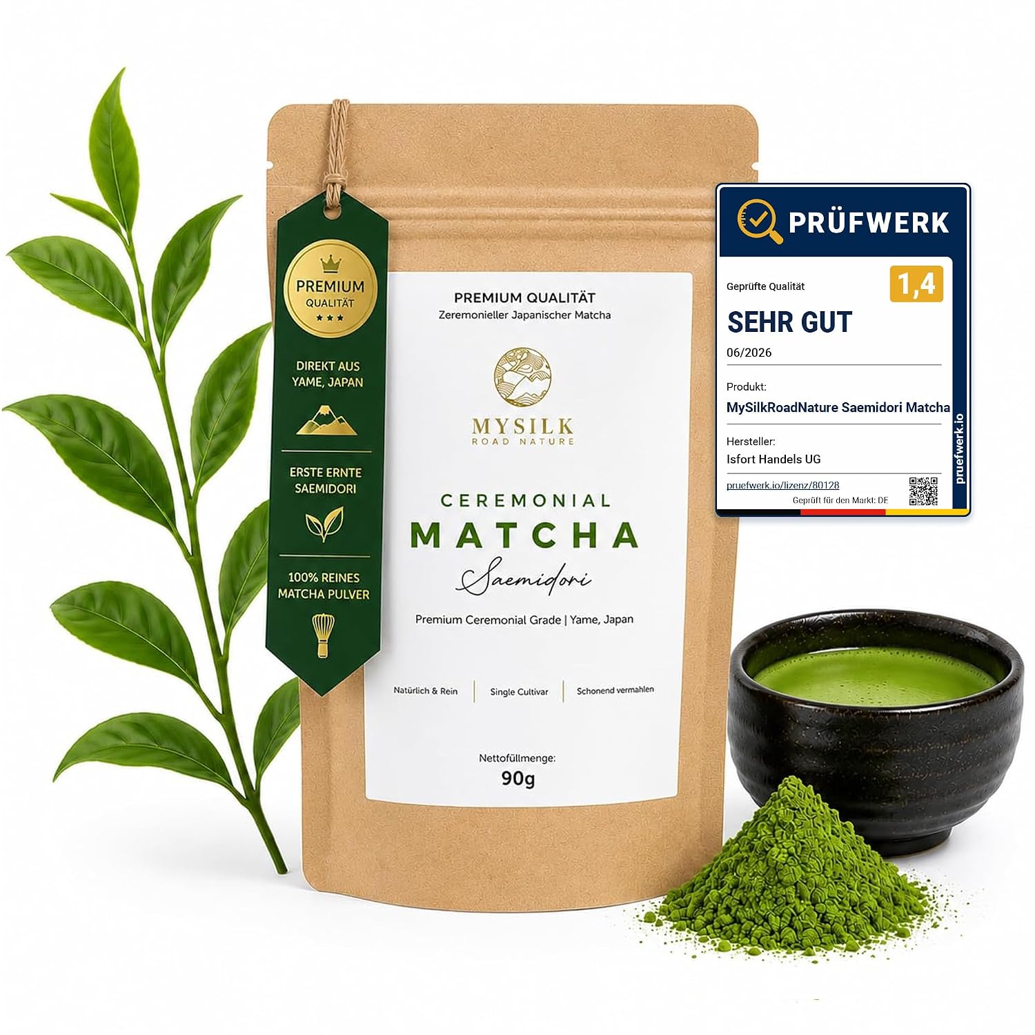 Superfoods Kollektion von MySilkRoadNature – japanischer Saemidori Matcha, Kollagen, Ashwagandha und Lion's Mane