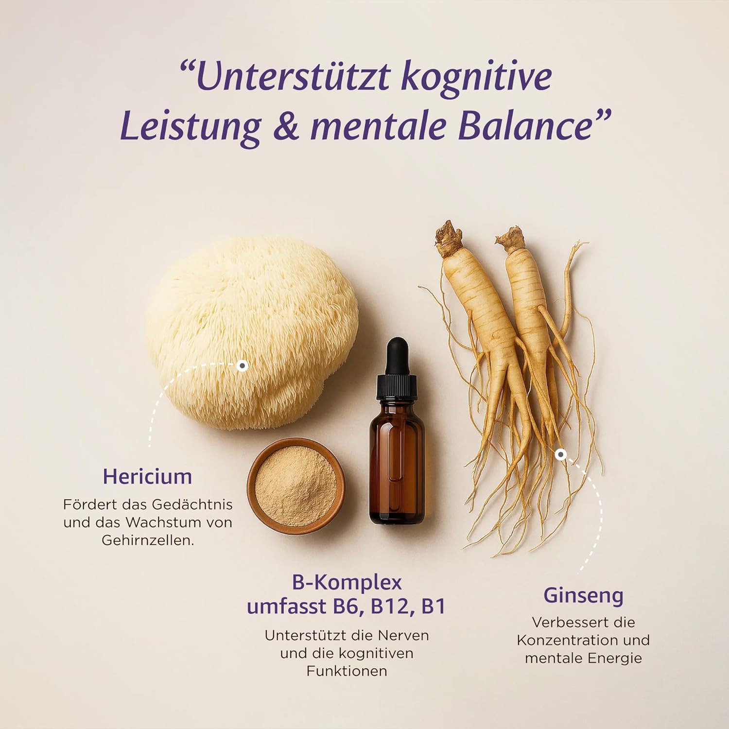 LionsCore™ – Lion’s Mane & Ginseng Komplex mit B-Vitaminen | 180 Kapseln
