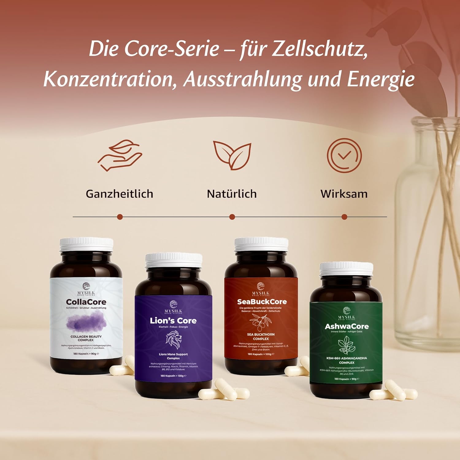 SeaBuckCore™ Sanddornöl-Komplex – Omega-7, Vitamin C, Vitamin E, Zink & Biotin | 180 vegane Kapseln für Immunsystem & Zellschutz