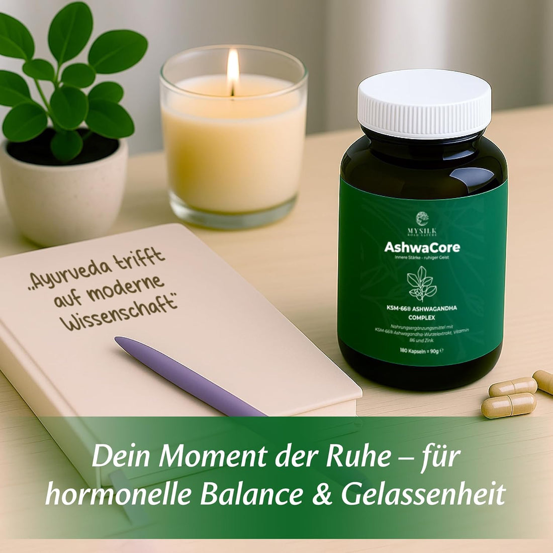 AshwaCore Ashwagandha KSM-66 600 mg mit Zink und B6 – Produktansicht 3