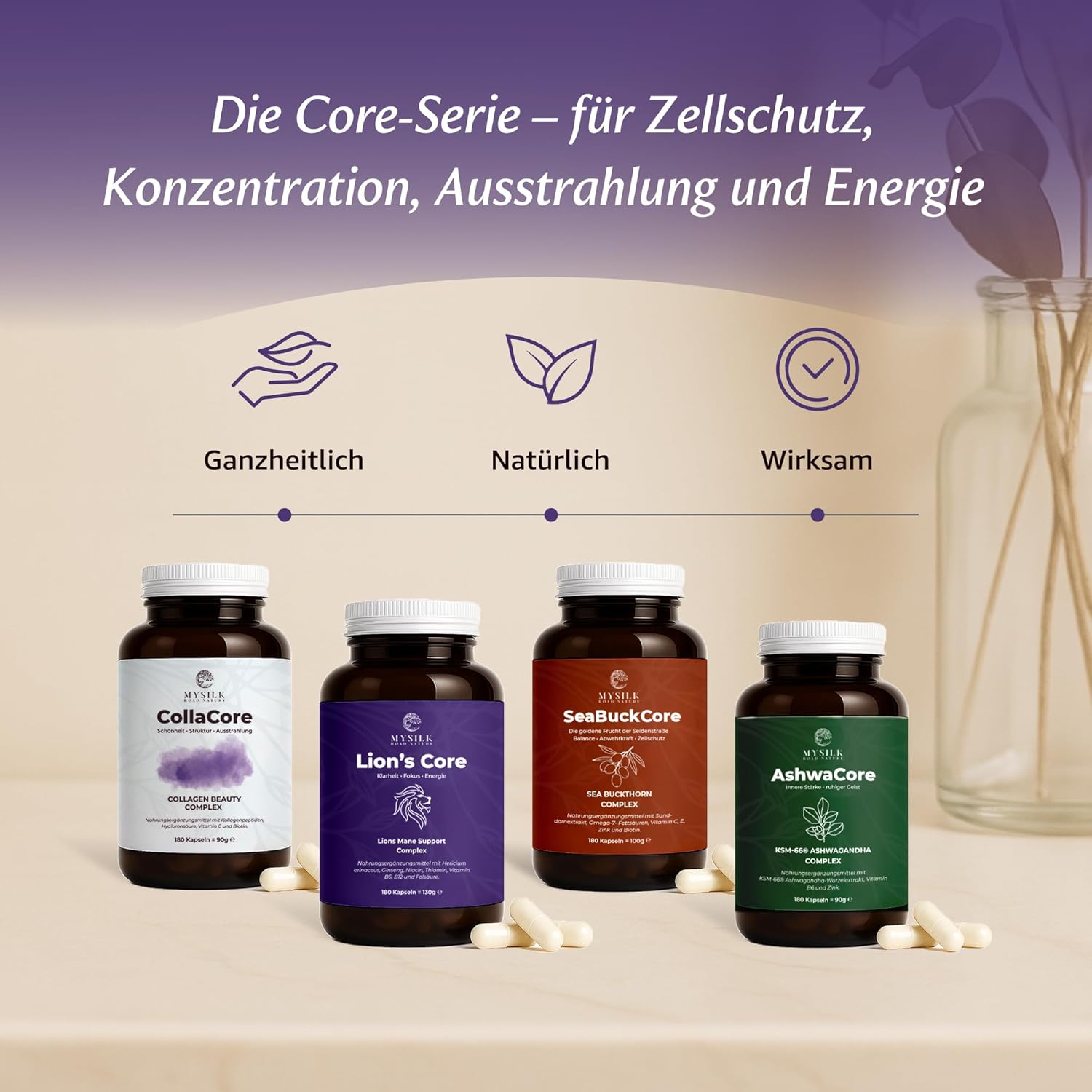 LionsCore™ – Lion’s Mane & Ginseng Komplex mit B-Vitaminen | 180 Kapseln