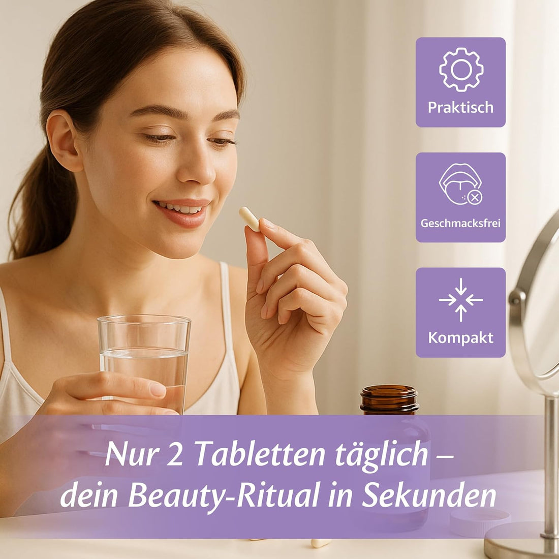 CollaCore™ Kollagen Kapseln – Multi-Typ (I, II, III & V) Peptide mit Biotin & Hyaluronsäure | Haut, Haare & Nägel | 180 Kapseln – MySilkRoadNature