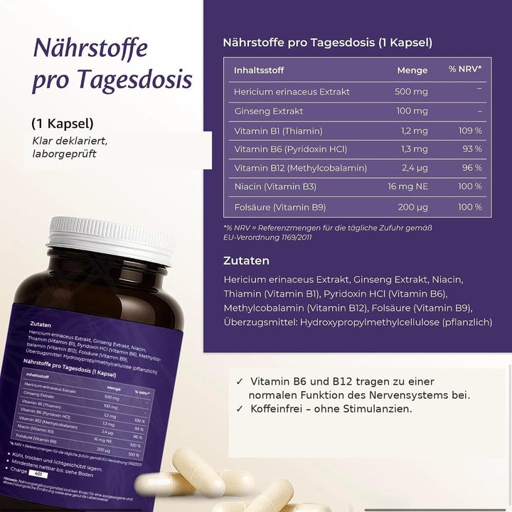 LionsCore – Nährstoffe pro Tagesdosis