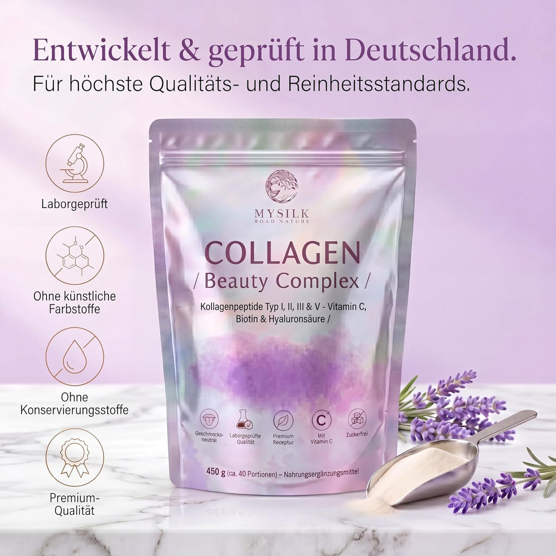 Collagen Beauty Complex Kollagenpeptide mit Vitamin C, Biotin und Hyaluronsäure – Produktansicht 6