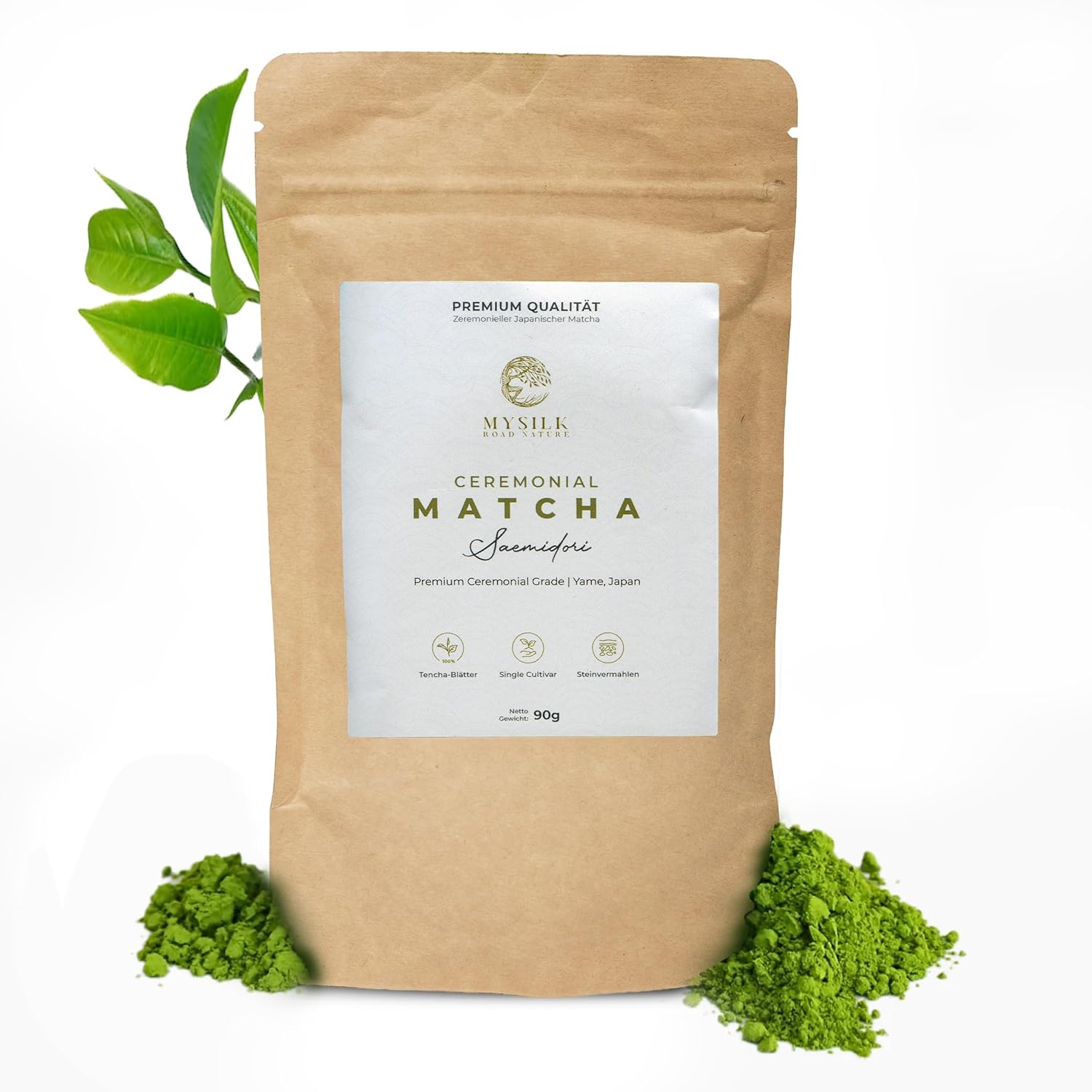 Saemidori Matcha Pulver 90g – Ceremonial Grade, Single Cultivar, First Harvest aus Yame, Japan | für Matcha Latte & Tee