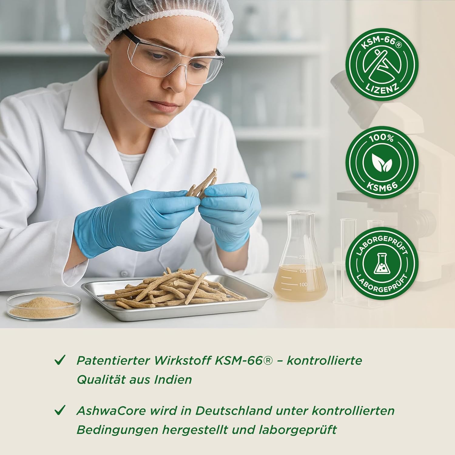 AshwaCore Ashwagandha KSM-66 600 mg mit Zink und B6 – Produktansicht 8